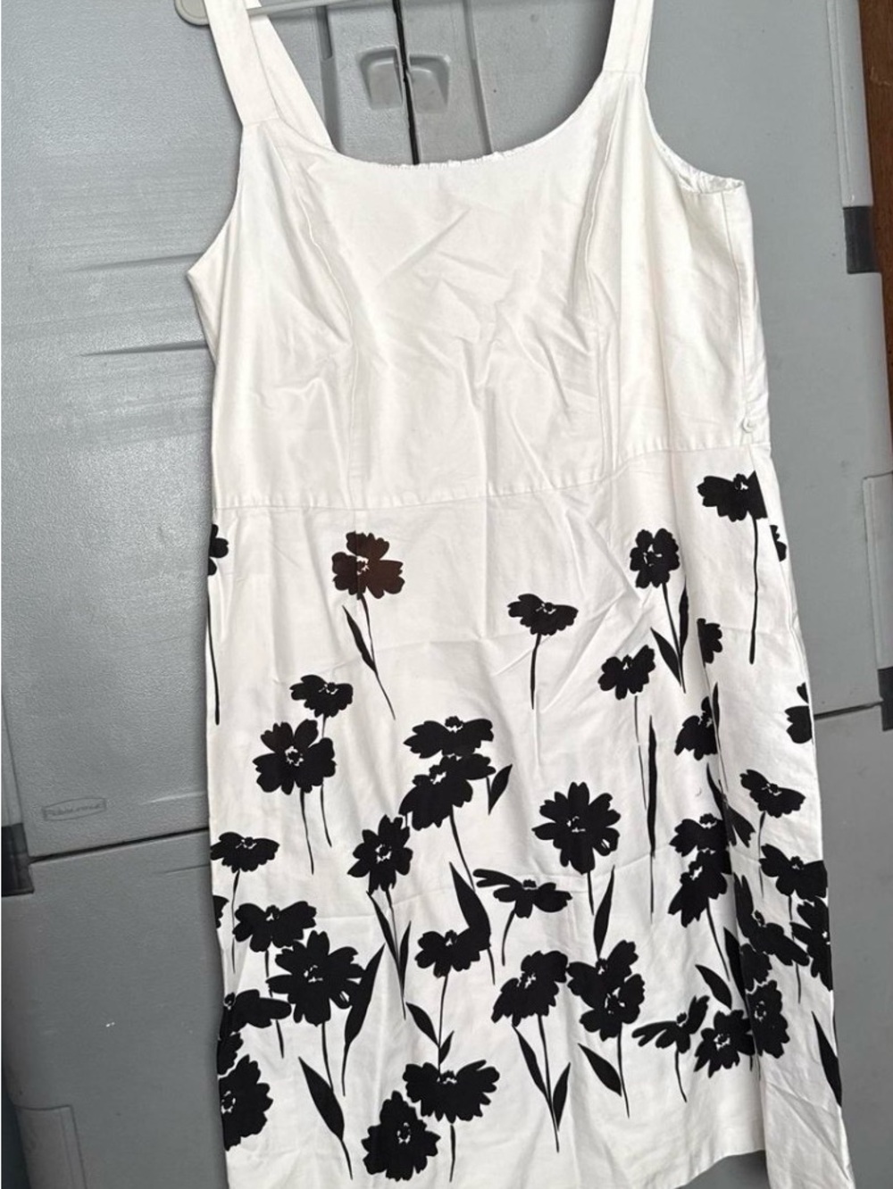 Studio I White Midi Dress with Black Floral Print